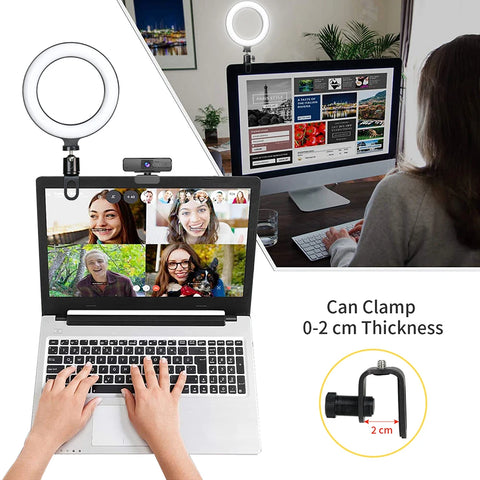 6.3 Inch LED Ring Lights Round Lamp Selfie |  Live Streaming USB Desktop Clip for Youtube Macbook PC Laptop Computer Tiktok Stream