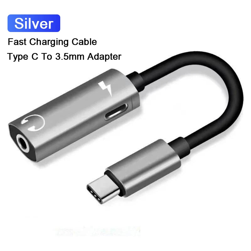 USB-C to 3.5mm Headphone Adapter with Fast Charging