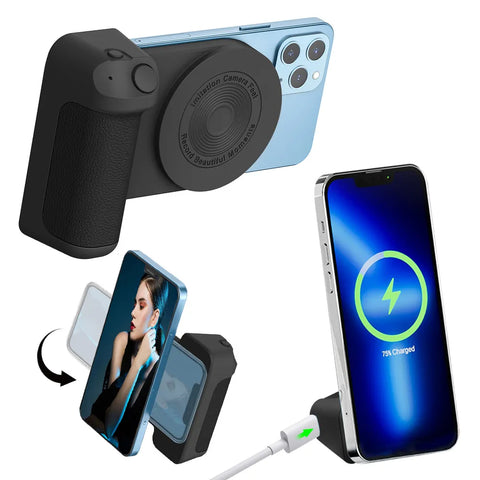 3 in 1 Camera Holder Grip | Charging Multifunctional Magnetic Selfie Photo Bracket Bluetooth-compatible Anti-shake for Android/iOS