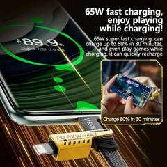 4 in 1 Fast Charging Data Cable PD 27W & 65W USB Type-C Multi-Port Charging Cable for iPhone 15, Samsung, Xiaomi, Huawei & iPad
