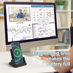 15W Removable Wireless Charger Stand for iPhone, Samsung & Qi Phones – Vertical & Horizontal Fast Charging Dock