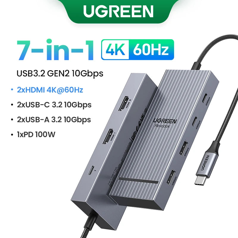10-in-1 USB-C Docking Station with Dual HDMI 8K, 4K 60Hz, Gigabit Ethernet & 100W PD