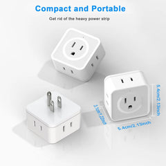 5-Way Multi Plug Outlet Extender | Compact Wall Outlet Splitter