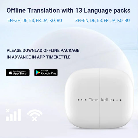 M3 Language Simultaneous Translator | Headset Business Interpretation Earphone Travel Voice Translation Earbuds