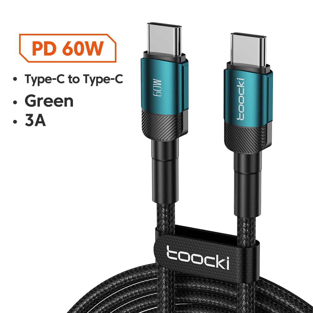 100W USB Type-C to Type-C PD 3.0 & Quick Charge 4.0 Fast Charging Cable 5A Braided Data Cable