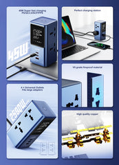 Vertical Power Strip Tower with 45W USB-C PD Fast Charging | 4 AC Outlets & 3 USB Ports