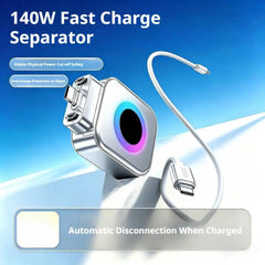 140W Smart Auto Stop Type-C Charging Adapter | Intelligent Overcharge Protector