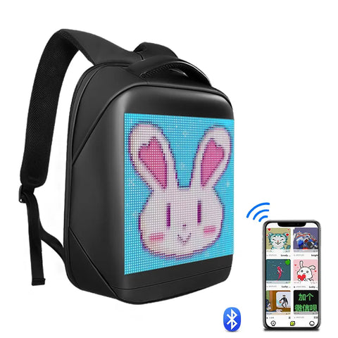 Smart Led Pixel Backpack Advertising Light | Waterproof Backpack Outdoor Climb Bag Walking Billboard Led Screen Panel School Bags
