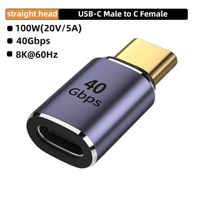 USB-C 3.1 OTG Adapter 100W Fast Charging 40Gbps Data Transfer 8K/4K Extension Connector