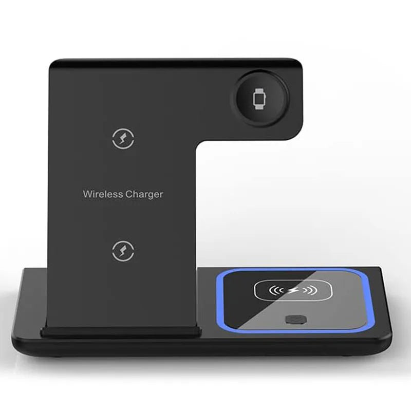 15W 3-in-1 Foldable Wireless Charging Station with LED Indicator for iPhone, Apple Watch & AirPods