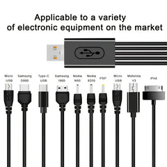 10-in-1 Retractable USB Charging Cable | Multi Connector USB 2.0 Charger Cable