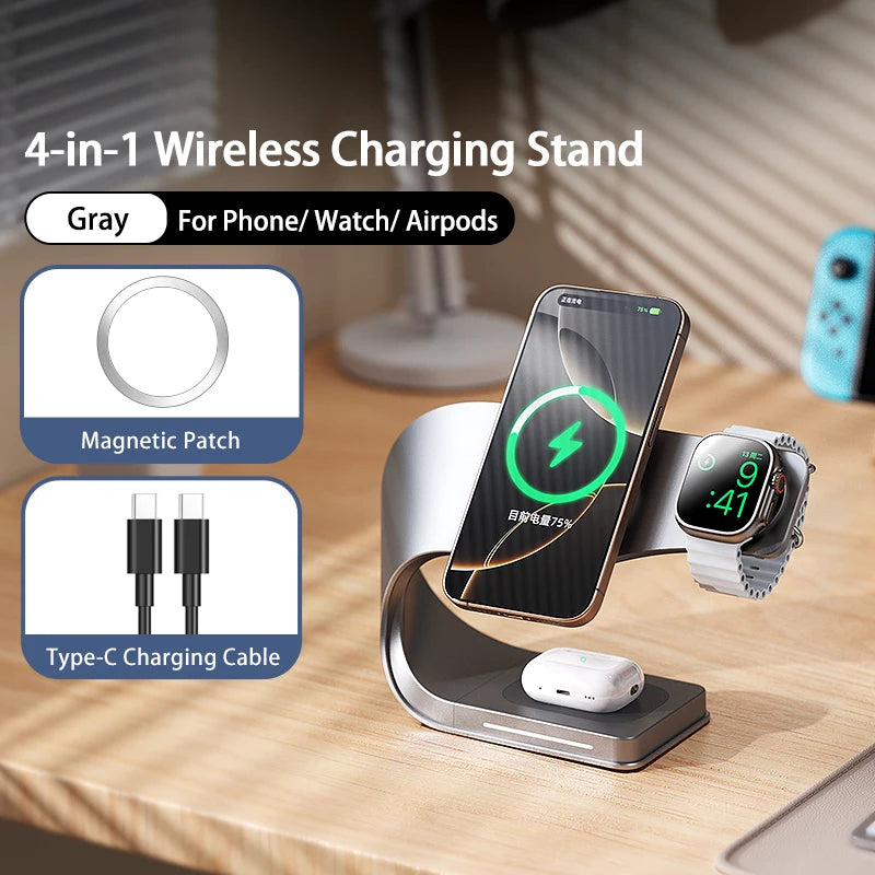 4-in-1 Magnetic 15W Wireless Charging Station