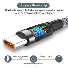 6A USB-A to USB-C Fast Charging Cable 1M 2M 3M 5M 8M Braided Data Charging Cord