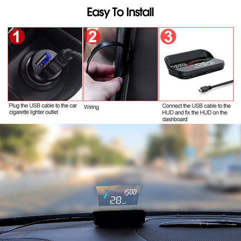 Hud Head Up Display Gps Speedometer | Car Gadgets On The Windshield Projection Digital Speed Meter for Car Reflective Universal