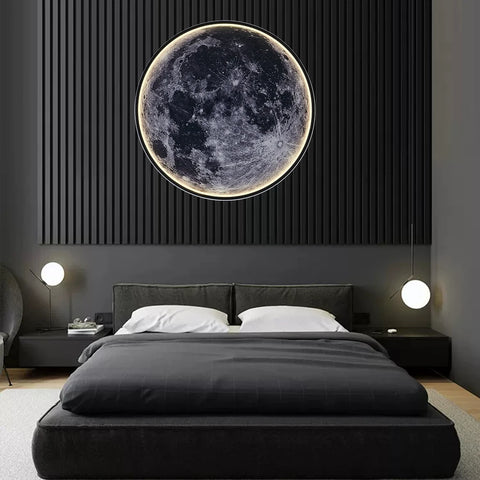 Moon Wall Lamp LED Night Light Background Wall Lights |  Bedroom Decoration Indoor Home Decor For Bedside Lamp Kids Gift Moon Light