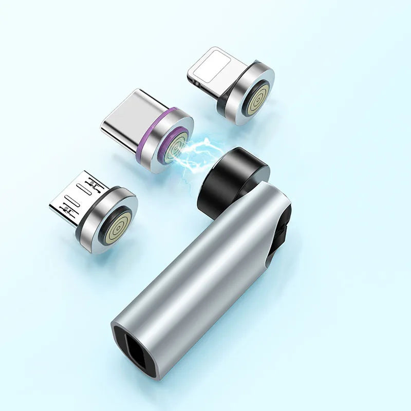 540° Magnetic USB Type-C Adapter with Fast Charging & Data Transfer