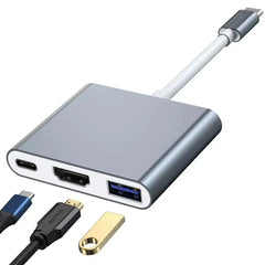 3-Port USB-C Hub USB 3.0 High-Speed Data Expansion Adapter