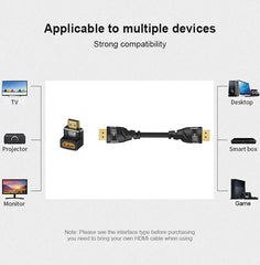 HDMI 2.1 Right Angle Adapter 90°/270° | 8K 60Hz 48Gbps Male to Female HDMI Connector