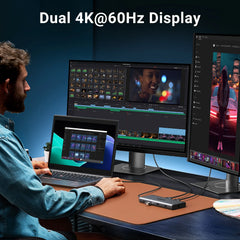 10-in-1 USB-C Docking Station with Dual HDMI 8K, 4K 60Hz, Gigabit Ethernet & 100W PD