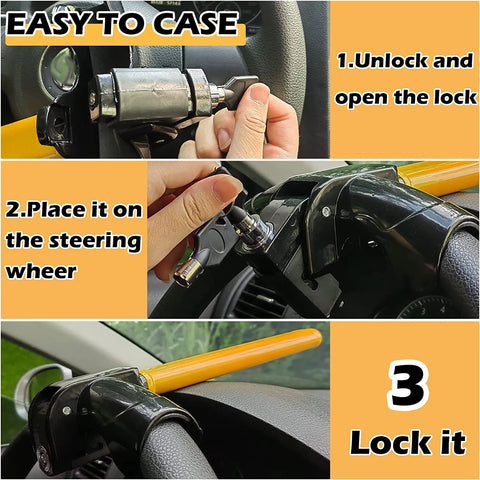 Universal Car Steering Wheel Lock | High-Security Theft Deterrent
