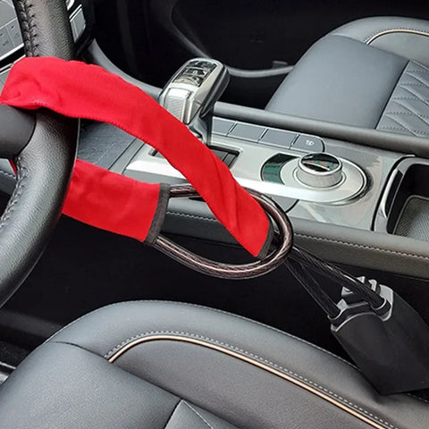 Universal Car Steering Wheel & Seat Belt Lock | Double Anti-Theft Security