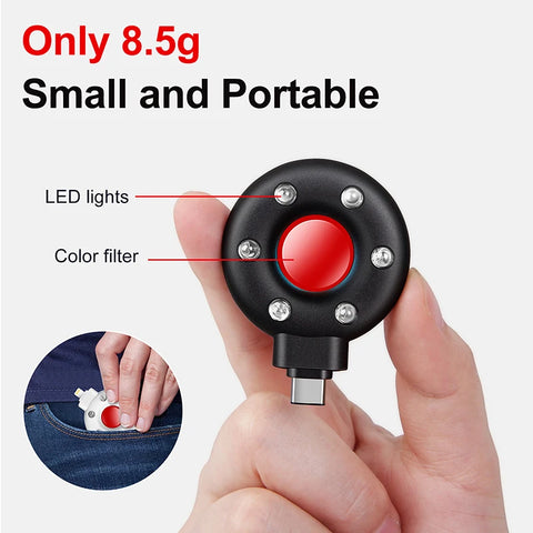 Portable Camera Detector Mobile Phone | USB IR Alarm for Outdoor Travel Hotel Rental Anti Candid Hidden Camera Finder Led Light
