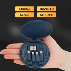 65W Multi-Function USB Adapter Kit with Type-C Fast Charging Cable, USB-A to USB-C Adapters, SIM & TF Card Storage, Phone Stand