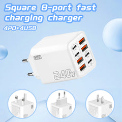 150W 6-Port USB Fast Charger Wall Adapter | Multi Device Charging Station