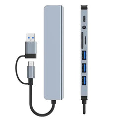 8-in-2 USB 3.0 & USB-C Hub with SD/TF Card Reader, Audio Jack & Multiport Docking Station
