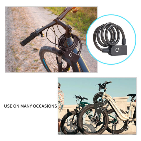 Upgrade Version Pry Resistant Smart Password Lock | High Quality Chain Lock With 2 Backup Keys IP65 Fingerprint Bicycle Lock