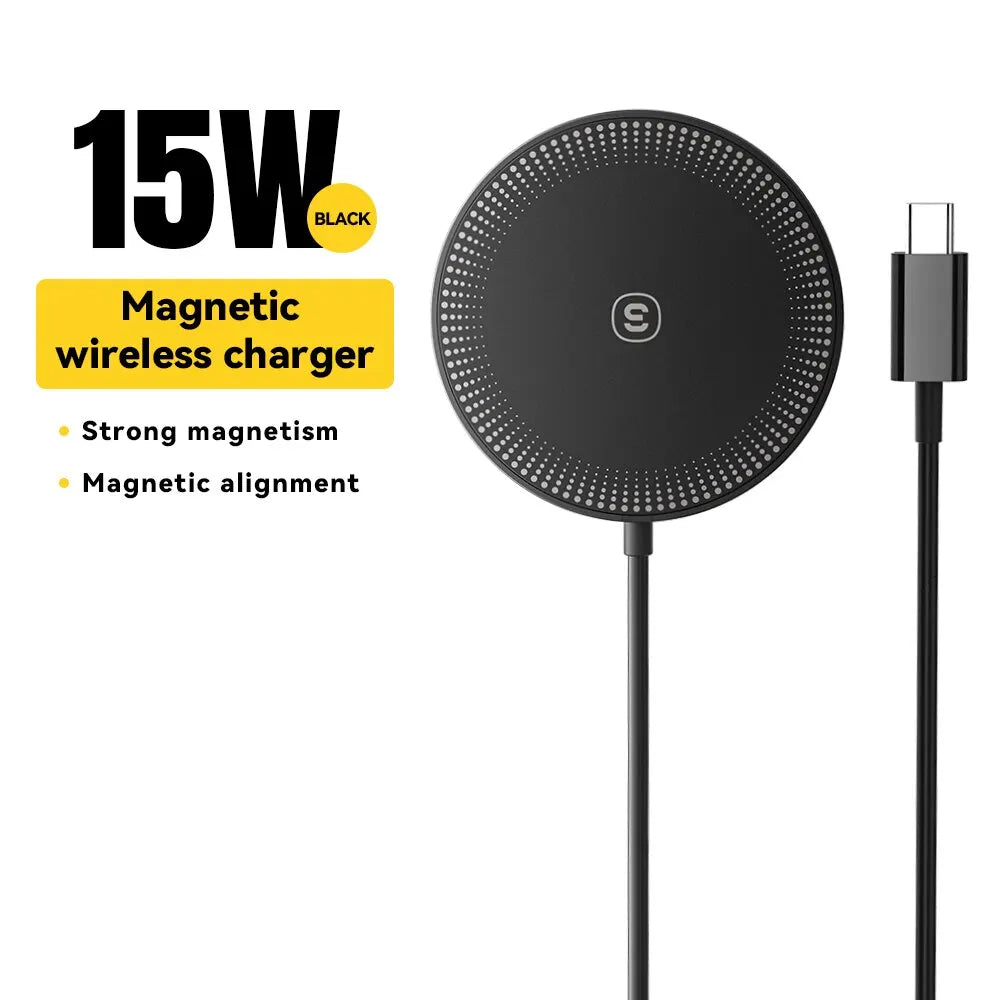 15W Magnetic Qi Wireless Charger for iPhone, Samsung &amp; Qi-Enabled Phones