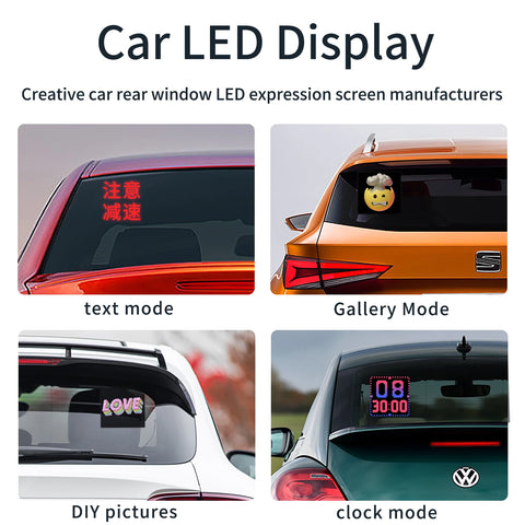 Full Color LED Display On Car Rear Window | Mobile Phone APP Control DIY Expression Screen Panel Very Funny Light Show