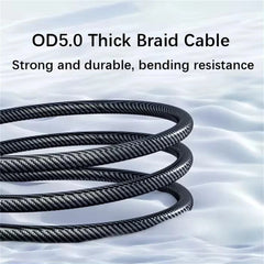 120W LED Display Fast Charging Cable USB-A to USB-C & USB-C to USB-C 6A Braided Data Cable 1M/2M