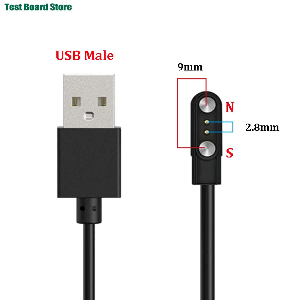 Universal Magnetic USB Charging Cable 2-Pin & 4-Pin Charger Adapter for Smartwatch, Beauty Devices & Small Electronics