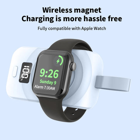Portable Wireless Charger | Power Bank For Apple Watch 8 7 6 5 4 3 SE Ultra for iWatch Magnetic charging station