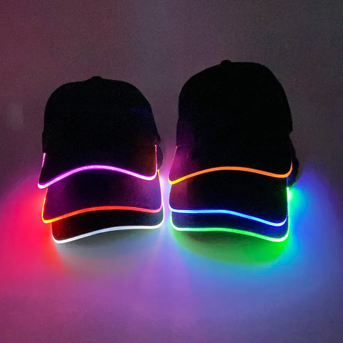 Glowing Baseball Cap For Holiday Light Up Supplies Fluorescent Party Props Luminous Blinky Lights Hat