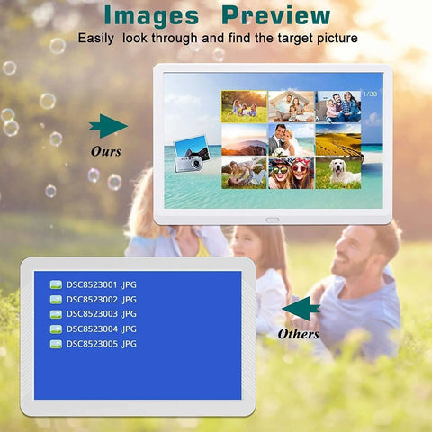 10"Digital Picture Photo Frame | IPS Full-View Screen Photo Album 1280*800 Clock Calendar Video Player