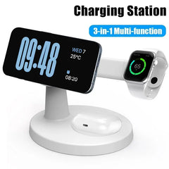 3 in 1 Magnetic Wireless Charger Stand 15W Fast Charging Station for iPhone, Apple Watch & AirPods