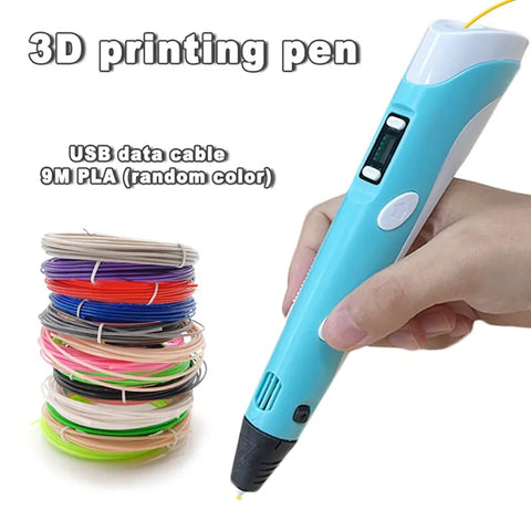 USB 3D Printing Pen DIY Drawing | 9M PLA Filament Three-dimensional Graffiti Toys Art Tools For Kids Birthday Christmas Day Gift