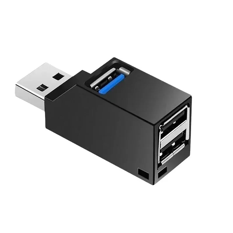 3-Port USB 3.0 Hub USB-A Splitter Adapter High-Speed Data Transfer Mini Expansion Hub