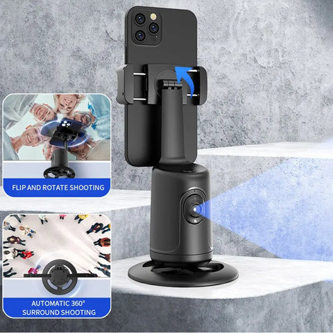 Auto Tracking Shooting Gimbal | AI Camera Recognition Body Face Track 360 Rotation Intelligent Follow Live Shoot Phone Stand