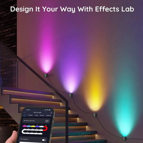 WIFI Smart Wall Music Sync Home| Decor WiFi Wall Lights Multi-Color Wall Lights Smart Color Changing Table Lamp