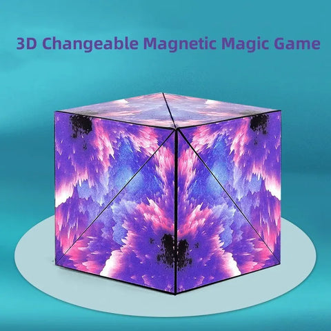 3D Dreamy Changeable Magnetic Magic Square | Infinite Flipping Geometry Puzzle Game Antistress Fidget Toy Children Birthday Gift