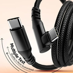 60W USB-C to USB-C PD Fast Charging Cable 1M 2M 3M Braided Data Transfer Cord