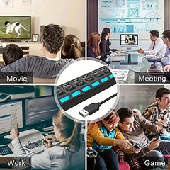 4/7 Port USB 2.0 High-Speed Hub with Individual Switches for PC, Laptop & Mac