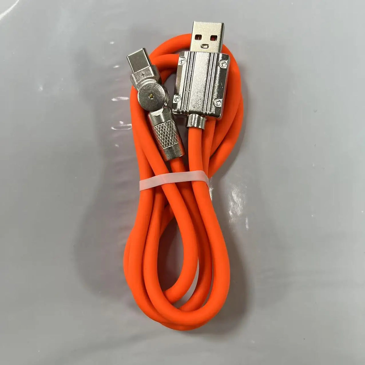 120W 7A USB Type-C Fast Charging Cable with 180° Rotating Elbow Connector for Gaming & Data Sync