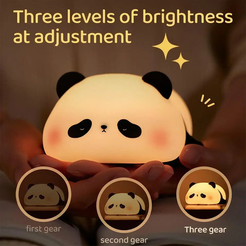 LED Cute Sheep Night Light Rabbit USB Rechargeable Mood Light Touch Sensor Night Lamp Silicone Panda Lamp for Kids Bedroom Decor