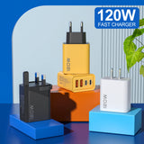 120W USB-C Fast Charger | 4-Port PD & QC Wall Charger