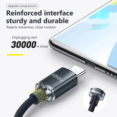 120W USB-C to USB-C Fast Charging Cable 6A Braided Data Sync Cord for Phones, Tablets & USB-C Devices