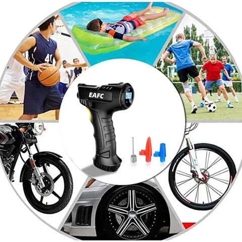 120W Handheld Air Compressor Wireless/Wired Inflatable Pump | Portable Air Pump Tire Inflator Digital for Car Bicycle Balls